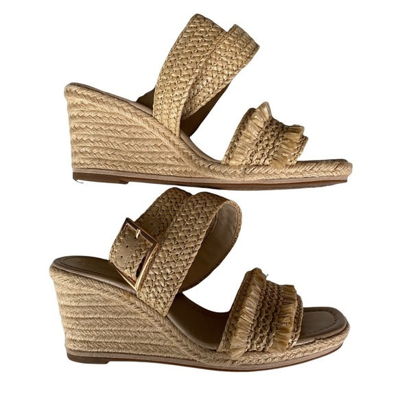 Enzo Angiolini Size 7 En Patsie Sandals Ankle Strap Fringe Jute Natural Neutral - Picture 7 of 12